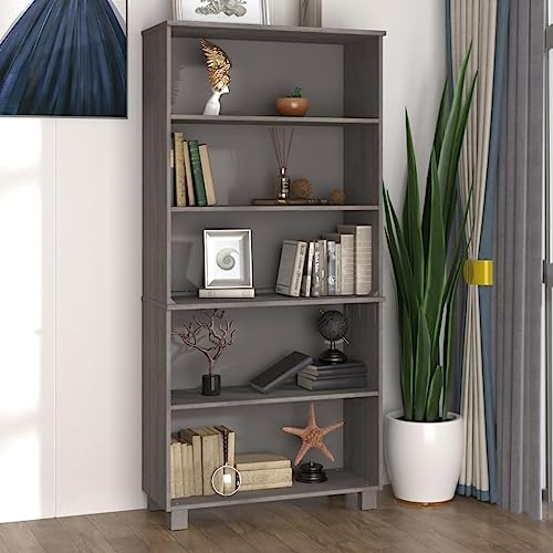 SDWEHO7 Modern Highboard Anrichte Schrank mit 5 offenen Fächern, Mehrzweckschrank Standregal Bücherregal Wohnzimmer Regal, Hellgrau 85x35x180 cm von SDWEHO7