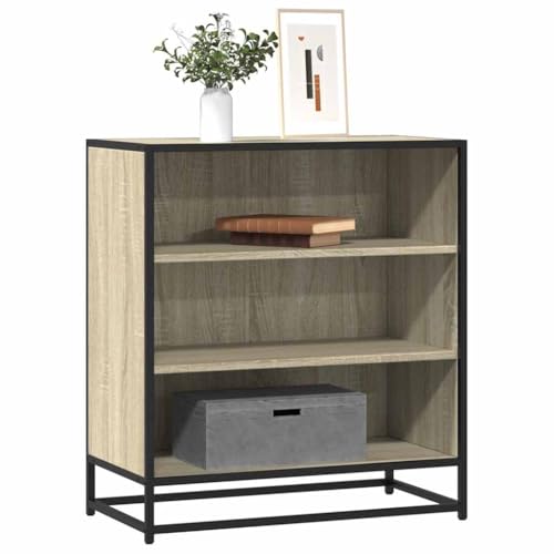 Modernes Sideboard, Kommode mit 3 Fächern, Wohnzimmerschrank Beistellschrank Flurschrank für Schlafzimmer Wohnzimmer, Sonoma-Eiche 68x35x76 cm Holzwerkstoff und Metall von SDWEHO7