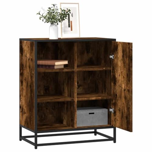Modernes Sideboard, Kommode mit 6 Fächern, Wohnzimmerschrank Beistellschrank Flurschrank für Schlafzimmer Wohnzimmer, Räuchereiche 62x35x76 cm Holzwerkstoff von SDWEHO7