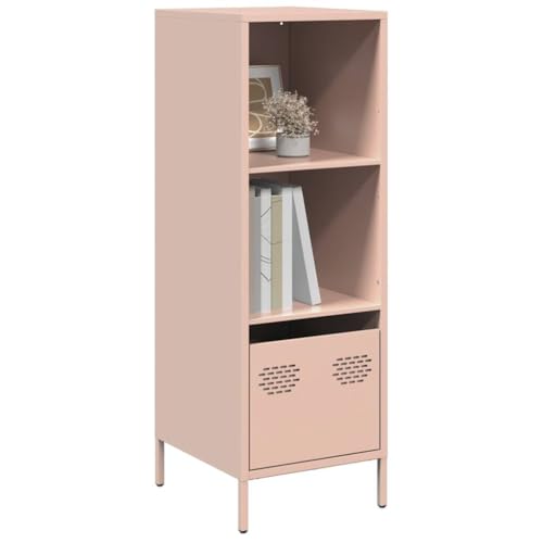 SDWEHO7 Modernes Sideboard, Metall Kommode mit 2 Fächern und 1 Schublade, Flurschrank Wohnzimmerschrank Beistellschrank für Schlafzimmer Wohnzimmer, Rosa 35x39x103,5 cm Stahl SDWEHO7 Modernes Sideboard, Metall Kommode mit 2 Fächern und 1 Schublade, Flurschrank Wohnzimmerschrank Beistellschrank für Schlafzimmer Wohnzimmer, Rosa 35x39x103,5 cm Stahl von SDWEHO7