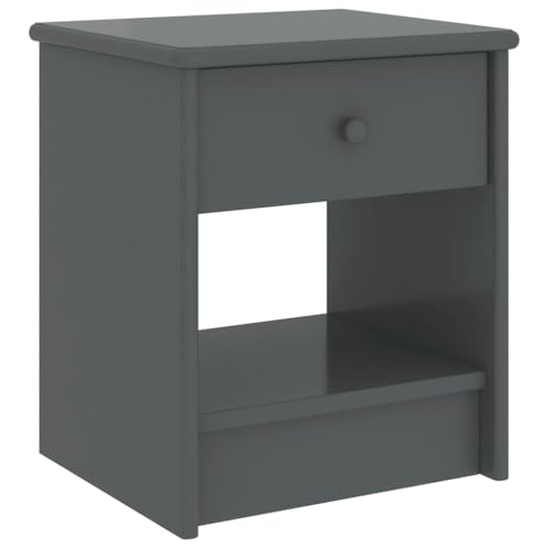 SDWEHO7 Nachtschrank mit 1 Regal und 1 Schublade, Nachttisch, Lampentisch, Ablagetisch, Telefontisch, Beistelltisch, Beistellschränke für Schlafzimmer, Dunkelgrau 35x30x40 cm Kiefer Massivholz SDWEHO7 Nachtschrank mit 1 Regal und 1 Schublade, Nachttisch, Lampentisch, Ablagetisch, Telefontisch, Beistelltisch, Beistellschränke für Schlafzimmer, Dunkelgrau 35x30x40 cm Kiefer Massivholz von SDWEHO7