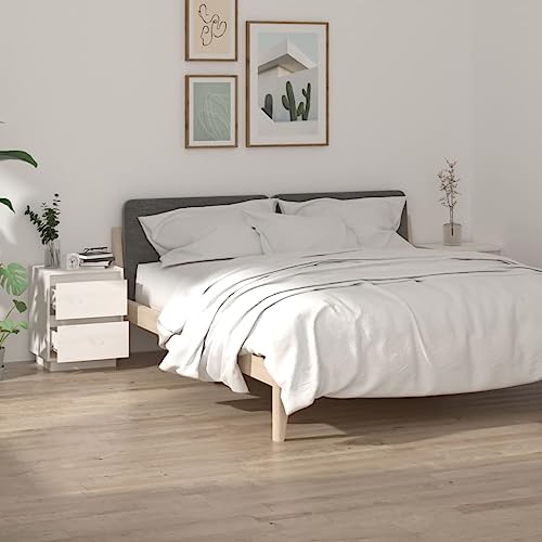 SDWEHO7 Nachttisch 2er Set, Beistelltisch mit 2 Schubladen, Nachtschrank für Wohnzimmer, Schlafzimmer, Weiß 40x35x50 cm Massivholz Kiefer SDWEHO7 Nachttisch 2er Set, Beistelltisch mit 2 Schubladen, Nachtschrank für Wohnzimmer, Schlafzimmer, Weiß 40x35x50 cm Massivholz Kiefer von SDWEHO7