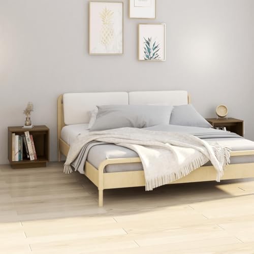 SDWEHO7 Nachttisch 2er Set, Beistelltisch mit offene Fäch, Nachtschrank für Wohnzimmer, Schlafzimmer, Honigbraun 40x30x40 cm Massivholz Kiefer SDWEHO7 Nachttisch 2er Set, Beistelltisch mit offene Fäch, Nachtschrank für Wohnzimmer, Schlafzimmer, Honigbraun 40x30x40 cm Massivholz Kiefer von SDWEHO7
