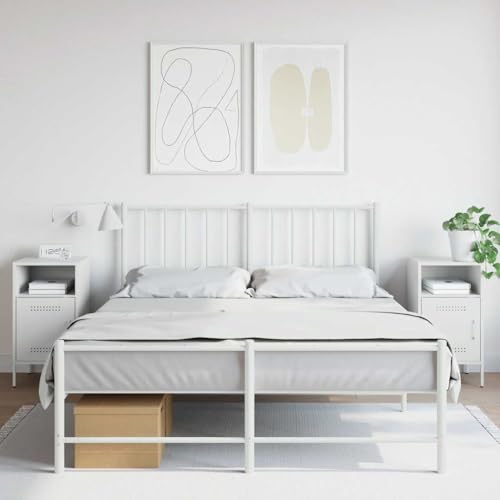 SDWEHO7 Nachttisch 2er Set, Side Table mit 1 Tür und 2 Ablage, Kaffeetisch für Wohnzimmer Schlafzimmer Arbeitszimmer, Weiß 36x39x68 cm Stahl SDWEHO7 Nachttisch 2er Set, Side Table mit 1 Tür und 2 Ablage, Kaffeetisch für Wohnzimmer Schlafzimmer Arbeitszimmer, Weiß 36x39x68 cm Stahl von SDWEHO7