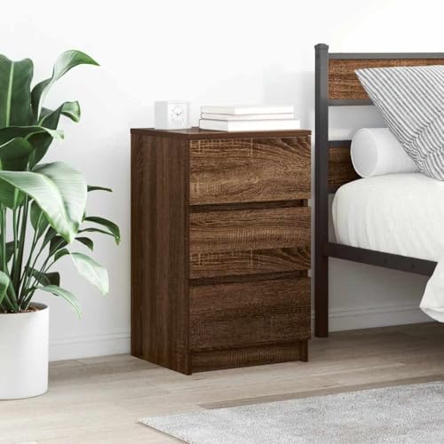 Nachttisch 2er Set, Side Table mit 3 Schubladen, Kaffeetisch, Beistelltisch für Schlafzimmer, Wohnzimmer, Braun Eichen-Optik 39x35x65 cm Holzwerkstoff Nachttisch 2er Set, Side Table mit 3 Schubladen, Kaffeetisch, Beistelltisch für Schlafzimmer, Wohnzimmer, Braun Eichen-Optik 39x35x65 cm Holzwerkstoff von SDWEHO7