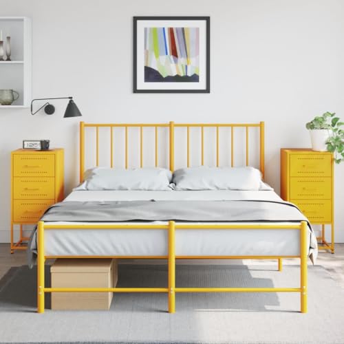 SDWEHO7 Nachttisch 2er Set, Side Table mit 3 Schubladen, Kaffeetisch, Beistelltisch für Wohnzimmer Schlafzimmer Arbeitszimmer, Senfgelb 36x39x78 cm Stahl SDWEHO7 Nachttisch 2er Set, Side Table mit 3 Schubladen, Kaffeetisch, Beistelltisch für Wohnzimmer Schlafzimmer Arbeitszimmer, Senfgelb 36x39x78 cm Stahl von SDWEHO7