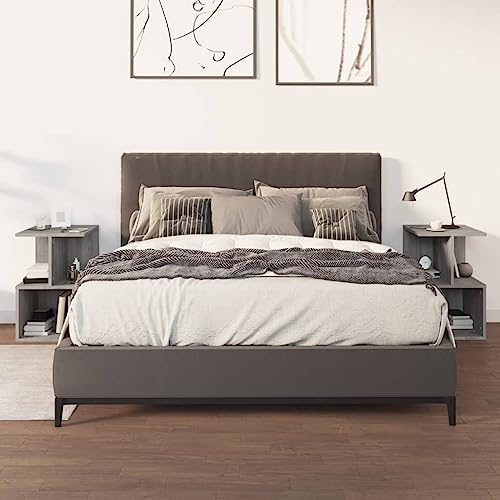 SDWEHO7 Nachttisch 2er Set, Side Table mit 3 offene Fächer, Kaffeetisch, Beistelltisch für Wohnzimmer Schlafzimmer Arbeitszimmer, Grau Sonoma 35x35x55 cm Holzwerkstoff SDWEHO7 Nachttisch 2er Set, Side Table mit 3 offene Fächer, Kaffeetisch, Beistelltisch für Wohnzimmer Schlafzimmer Arbeitszimmer, Grau Sonoma 35x35x55 cm Holzwerkstoff von SDWEHO7