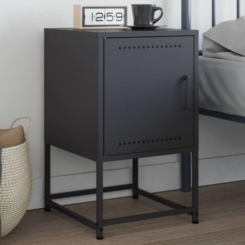 SDWEHO7 Nachttisch mit 1 Tür, Side Table, Kaffeetisch, Beistelltisch für Wohnzimmer Schlafzimmer Arbeitszimmer, Anthrazit 36x39x60,5 cm Stahl SDWEHO7 Nachttisch mit 1 Tür, Side Table, Kaffeetisch, Beistelltisch für Wohnzimmer Schlafzimmer Arbeitszimmer, Anthrazit 36x39x60,5 cm Stahl von SDWEHO7