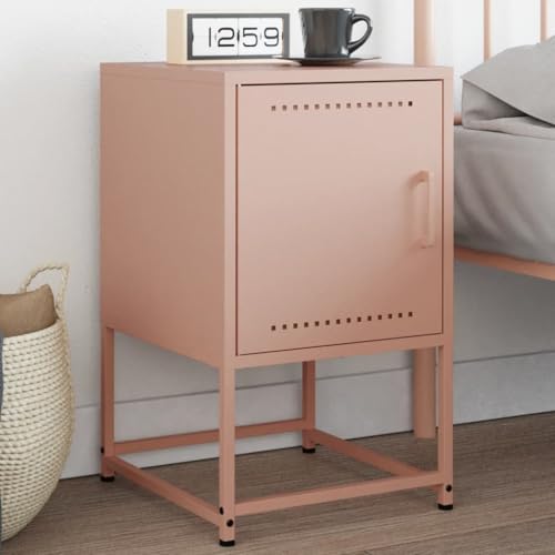 SDWEHO7 Nachttisch mit 1 Tür, Side Table, Kaffeetisch, Beistelltisch für Wohnzimmer Schlafzimmer Arbeitszimmer, Rosa 36x39x60,5 cm Stahl SDWEHO7 Nachttisch mit 1 Tür, Side Table, Kaffeetisch, Beistelltisch für Wohnzimmer Schlafzimmer Arbeitszimmer, Rosa 36x39x60,5 cm Stahl von SDWEHO7