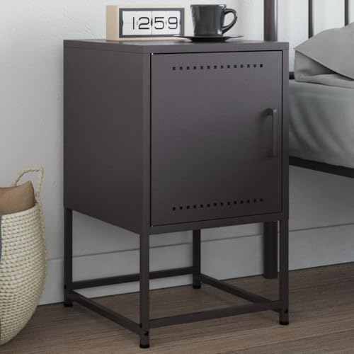 SDWEHO7 Nachttisch mit 1 Tür, Side Table, Kaffeetisch, Beistelltisch für Wohnzimmer Schlafzimmer Arbeitszimmer, Schwarz 36x39x60,5 cm Stahl SDWEHO7 Nachttisch mit 1 Tür, Side Table, Kaffeetisch, Beistelltisch für Wohnzimmer Schlafzimmer Arbeitszimmer, Schwarz 36x39x60,5 cm Stahl von SDWEHO7