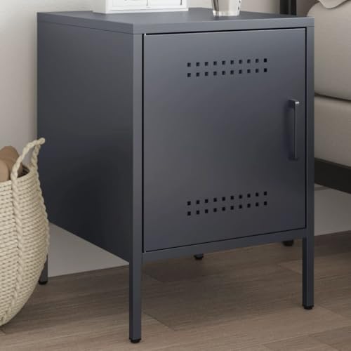 SDWEHO7 Nachttisch mit 1 Tür, Sofatisch, Büroschrank für Wohnzimmer, Büro, Schlafzimmer, Anthrazit 36x39x50,5 cm Stahl SDWEHO7 Nachttisch mit 1 Tür, Sofatisch, Büroschrank für Wohnzimmer, Büro, Schlafzimmer, Anthrazit 36x39x50,5 cm Stahl von SDWEHO7