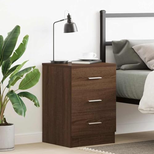 SDWEHO7 Nachttisch mit 3 Schubladen, Kaffeetisch, Beistelltisch für Wohnzimmer Schlafzimmer Arbeitszimmer, Braun Eichen-Optik 38x35x56 cm Holzwerkstoff SDWEHO7 Nachttisch mit 3 Schubladen, Kaffeetisch, Beistelltisch für Wohnzimmer Schlafzimmer Arbeitszimmer, Braun Eichen-Optik 38x35x56 cm Holzwerkstoff von SDWEHO7