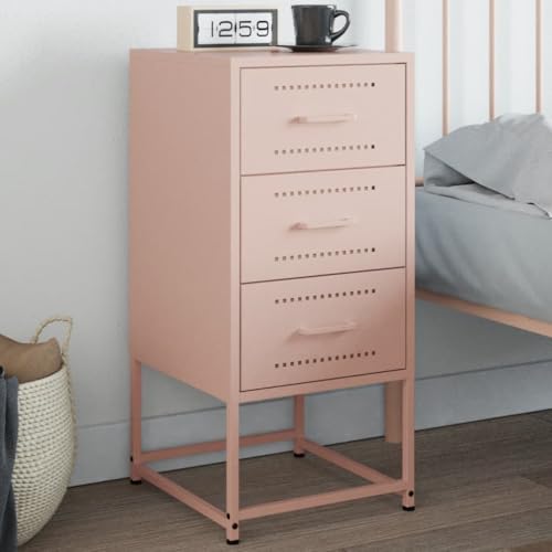 SDWEHO7 Nachttisch mit 3 Schubladen, Side Table, Kaffeetisch, Beistelltisch für Wohnzimmer Schlafzimmer Arbeitszimmer, Rosa 36x39x78 cm Stahl SDWEHO7 Nachttisch mit 3 Schubladen, Side Table, Kaffeetisch, Beistelltisch für Wohnzimmer Schlafzimmer Arbeitszimmer, Rosa 36x39x78 cm Stahl von SDWEHO7