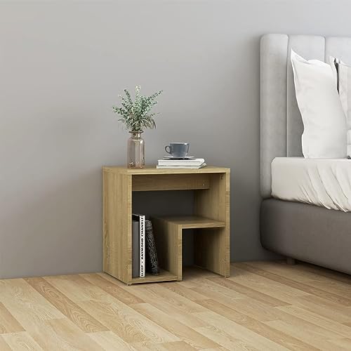 SDWEHO7 Nachttisch mit Regal, Beistellschränke, Schlafzimmer-Möbel, Beistelltisch, Nachtkommode für Boxspringbett, Nachtschrank, Nachtkonsole, Sonoma-Eiche 40x30x40 cm Holzwerkstoff SDWEHO7 Nachttisch mit Regal, Beistellschränke, Schlafzimmer-Möbel, Beistelltisch, Nachtkommode für Boxspringbett, Nachtschrank, Nachtkonsole, Sonoma-Eiche 40x30x40 cm Holzwerkstoff von SDWEHO7