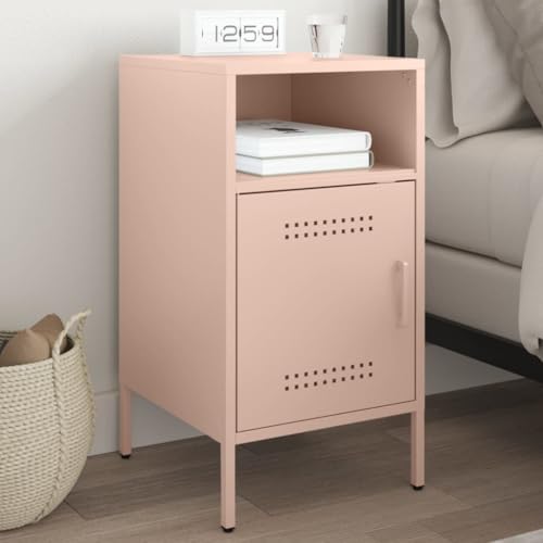 SDWEHO7 Nachttisch mit Tür 2 Ablage, Side Table, Kaffeetisch für Wohnzimmer Schlafzimmer Arbeitszimmer, Rosa 36x39x68 cm Stahl SDWEHO7 Nachttisch mit Tür 2 Ablage, Side Table, Kaffeetisch für Wohnzimmer Schlafzimmer Arbeitszimmer, Rosa 36x39x68 cm Stahl von SDWEHO7