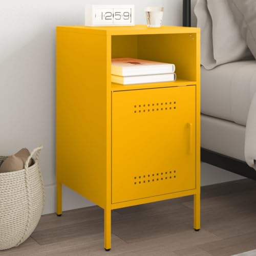 SDWEHO7 Nachttisch mit Tür 2 Ablage, Side Table, Kaffeetisch für Wohnzimmer Schlafzimmer Arbeitszimmer, Senfgelb 36x39x68 cm Stahl SDWEHO7 Nachttisch mit Tür 2 Ablage, Side Table, Kaffeetisch für Wohnzimmer Schlafzimmer Arbeitszimmer, Senfgelb 36x39x68 cm Stahl von SDWEHO7