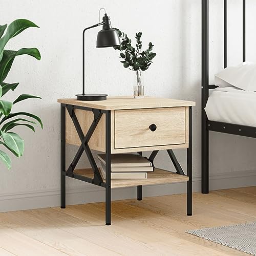 SDWEHO7 Nachttisch with Schubladen und offene Fächer, Side Table, Kaffeetisch, Beistelltisch für Wohnzimmer Schlafzimmer Arbeitszimmer, Sonoma-Eiche 40x42x45 cm Holzwerkstoff SDWEHO7 Nachttisch with Schubladen und offene Fächer, Side Table, Kaffeetisch, Beistelltisch für Wohnzimmer Schlafzimmer Arbeitszimmer, Sonoma-Eiche 40x42x45 cm Holzwerkstoff von SDWEHO7