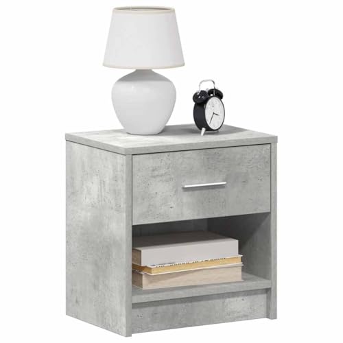 Nachttische mit Schublade und offene Fächer, Side Table, Kaffeetisch, Beistelltisch für Schlafzimmer Arbeitszimmer, Holzwerkstoff Betongrau 39x28x41 cm Nachttische mit Schublade und offene Fächer, Side Table, Kaffeetisch, Beistelltisch für Schlafzimmer Arbeitszimmer, Holzwerkstoff Betongrau 39x28x41 cm von SDWEHO7