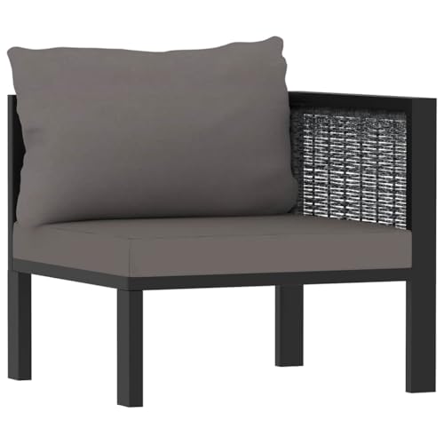 SDWEHO7 Outdoor Ecksofa Lounge Sofa Gartensofa Einzelsofa Terrassensofa Gartenlounge Sofa Gartenmöbel Poly Rattan Anthrazit von SDWEHO7