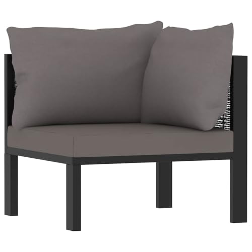 SDWEHO7 Outdoor Ecksofa Lounge Sofa Gartensofa Einzelsofa Terrassensofa Gartenlounge Sofa Gartenmöbel Poly Rattan Anthrazit von SDWEHO7
