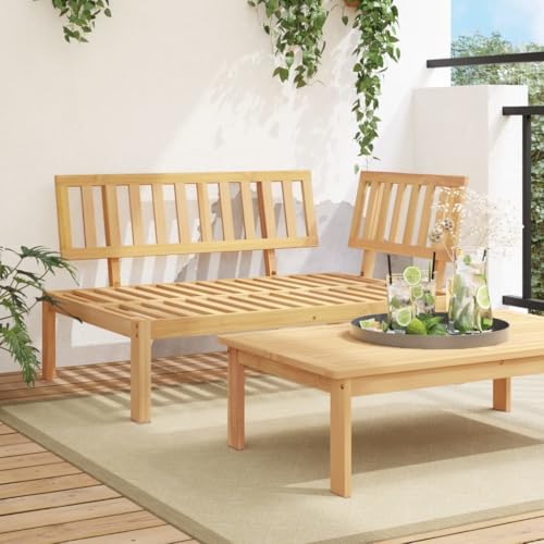 SDWEHO7 Outdoor Ecksofa Lounge Sofa Gartensofa Einzelsofa Terrassensofa Gartenlounge Sofa Gartenmöbel für Terrasse Balkon, Massivholz Akazie von SDWEHO7