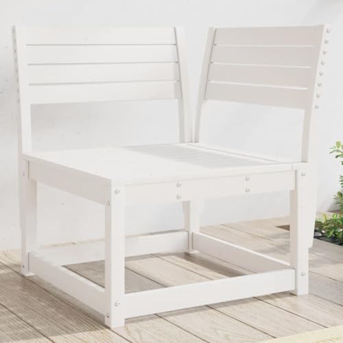 SDWEHO7 Outdoor Ecksofa Lounge Sofa Gartensofa Einzelsofa Terrassensofa Gartenlounge Sofa Gartenmöbel für Terrasse Balkon, Weiß 73x73x78 cm Massivholz Kiefer von SDWEHO7
