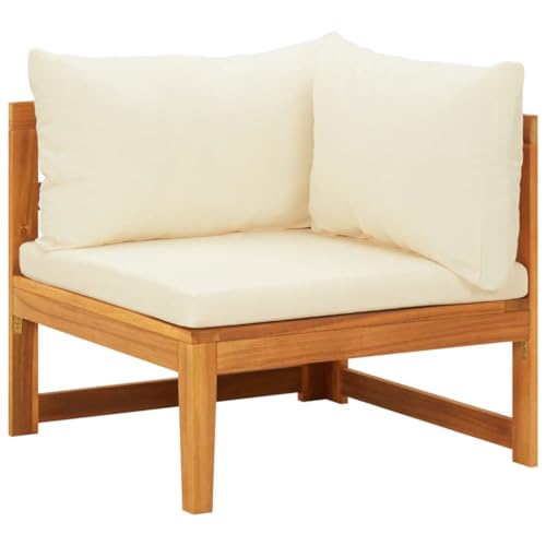 SDWEHO7 Outdoor Ecksofa Lounge Sofa Gartensofa Einzelsofa Terrassensofa Gartenlounge Sofa Gartenmöbel mit Cremeweißen Kissen Massivholz Akazie SDWEHO7 Outdoor Ecksofa Lounge Sofa Gartensofa Einzelsofa Terrassensofa Gartenlounge Sofa Gartenmöbel mit Cremeweißen Kissen Massivholz Akazie von SDWEHO7