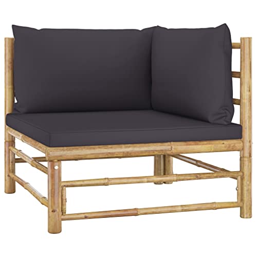 SDWEHO7 Outdoor Ecksofa Lounge Sofa Gartensofa Einzelsofa Terrassensofa Gartenlounge Sofa Gartenmöbel mit Dunkelgrauen Kissen Bambus SDWEHO7 Outdoor Ecksofa Lounge Sofa Gartensofa Einzelsofa Terrassensofa Gartenlounge Sofa Gartenmöbel mit Dunkelgrauen Kissen Bambus von SDWEHO7