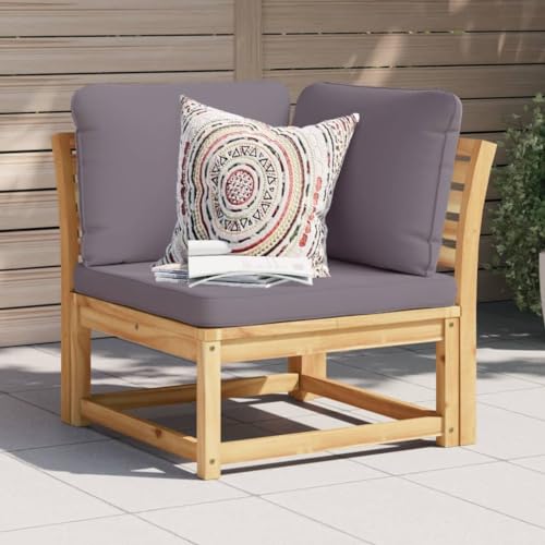 SDWEHO7 Outdoor Ecksofa Lounge Sofa Gartensofa Einzelsofa Terrassensofa Gartenlounge Sofa Gartenmöbel mit Kissen 73x73x65 cm Massivholz Akazie von SDWEHO7