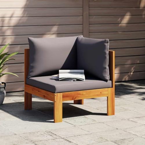 SDWEHO7 Outdoor Ecksofa Lounge Sofa Gartensofa Einzelsofa Terrassensofa Gartenlounge Sofa Gartenmöbel mit Kissen Massivholz Akazie von SDWEHO7