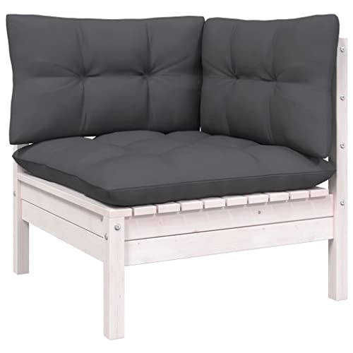 SDWEHO7 Outdoor Ecksofa Lounge Sofa Gartensofa Einzelsofa Terrassensofa Gartenlounge Sofa Gartenmöbel mit Kissen Weiß Massivholz Kiefer SDWEHO7 Outdoor Ecksofa Lounge Sofa Gartensofa Einzelsofa Terrassensofa Gartenlounge Sofa Gartenmöbel mit Kissen Weiß Massivholz Kiefer von SDWEHO7