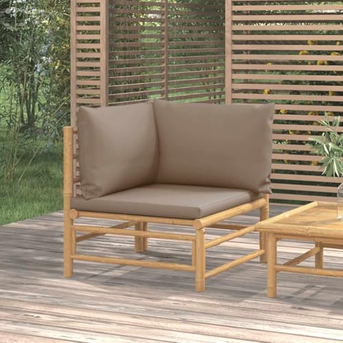 SDWEHO7 Outdoor Ecksofa Lounge Sofa Gartensofa Einzelsofa Terrassensofa Gartenlounge Sofa Gartenmöbel mit Taupe Kissen Bambus SDWEHO7 Outdoor Ecksofa Lounge Sofa Gartensofa Einzelsofa Terrassensofa Gartenlounge Sofa Gartenmöbel mit Taupe Kissen Bambus von SDWEHO7