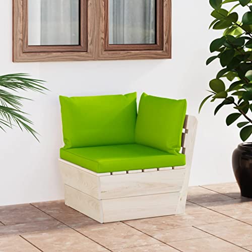 SDWEHO7 Outdoor Ecksofa Lounge Sofa mit Auflagen, Gartensofa Einzelsofa Terrassensofa Gartenlounge Sofa Gartenmöbel, Imprägniertes Fichtenholz von SDWEHO7