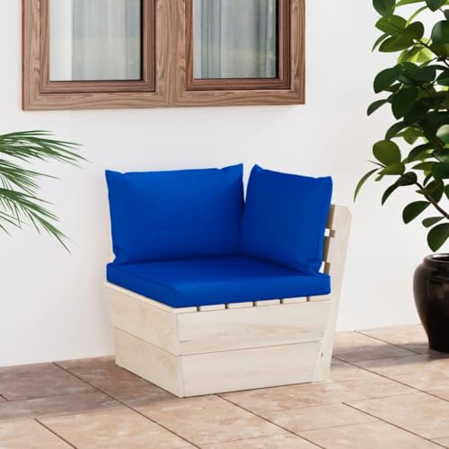 SDWEHO7 Outdoor Ecksofa Lounge Sofa mit Auflagen, Gartensofa Einzelsofa Terrassensofa Gartenlounge Sofa Gartenmöbel, Imprägniertes Fichtenholz von SDWEHO7