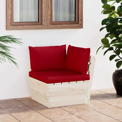 SDWEHO7 Outdoor Ecksofa Lounge Sofa mit Auflagen, Gartensofa Einzelsofa Terrassensofa Gartenlounge Sofa Gartenmöbel, Imprägniertes Fichtenholz von SDWEHO7