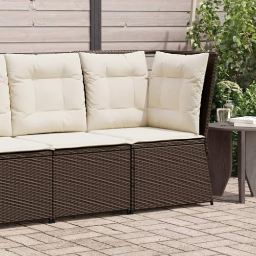 SDWEHO7 Outdoor Ecksofa Lounge Sofa mit Auflagen, Gartensofa Einzelsofa Terrassensofa Gartenlounge Sofa Gartenmöbel für Terrasse Balkon, Braun Poly Rattan SDWEHO7 Outdoor Ecksofa Lounge Sofa mit Auflagen, Gartensofa Einzelsofa Terrassensofa Gartenlounge Sofa Gartenmöbel für Terrasse Balkon, Braun Poly Rattan von SDWEHO7