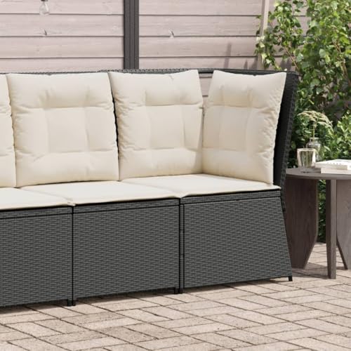 SDWEHO7 Outdoor Ecksofa Lounge Sofa mit Auflagen, Gartensofa Einzelsofa Terrassensofa Gartenlounge Sofa Gartenmöbel für Terrasse Balkon, Schwarz Poly Rattan SDWEHO7 Outdoor Ecksofa Lounge Sofa mit Auflagen, Gartensofa Einzelsofa Terrassensofa Gartenlounge Sofa Gartenmöbel für Terrasse Balkon, Schwarz Poly Rattan von SDWEHO7