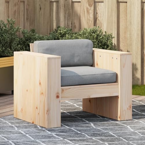 SDWEHO7 Outdoor Stuhl Gartenstühl mit Armlehnen, Gartenstuhl Esszimmerstuhl Balkon Terrasse Sessel Bistrostuhl, 79x60x62 cm Massivholz Kiefer von SDWEHO7