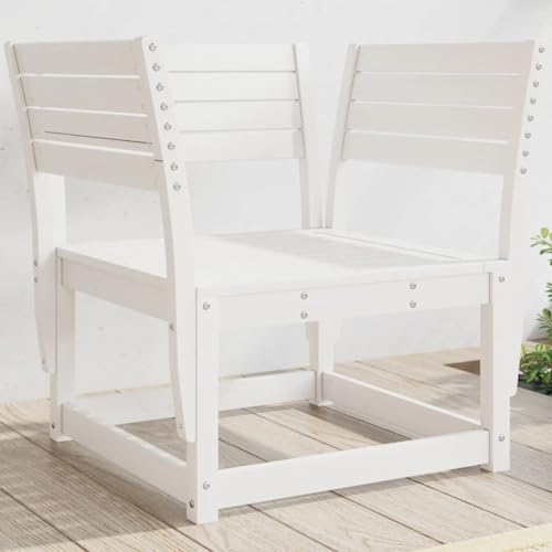 SDWEHO7 Outdoor Stuhl Gartenstühl mit Armlehnen, Gartenstuhl Esszimmerstuhl Balkon Terrasse Sessel Bistrostuhl, 83 x 73 x 78 cm Weiß Massivholz Kiefer von SDWEHO7