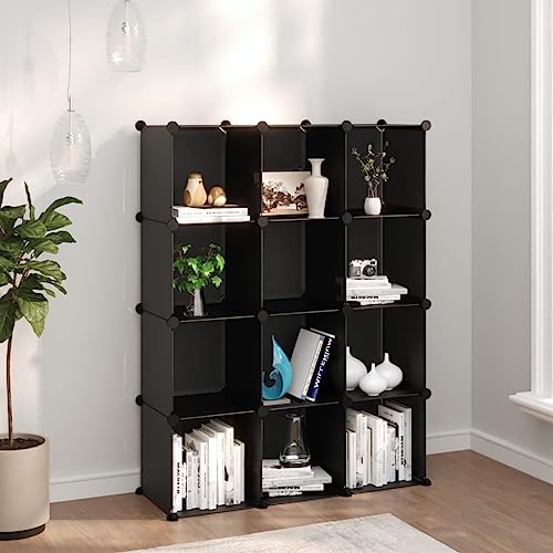 SDWEHO7 Regalsystem Würfel-Regal mit 12 Fächern, Treppenregal, Organizer für Wohnzimmer, Aufbewahrungsregal für Schlafzimmer, Badezimmer, 94,5 x 31,5 x 123 cm Schwarz PP SDWEHO7 Regalsystem Würfel-Regal mit 12 Fächern, Treppenregal, Organizer für Wohnzimmer, Aufbewahrungsregal für Schlafzimmer, Badezimmer, 94,5 x 31,5 x 123 cm Schwarz PP von SDWEHO7