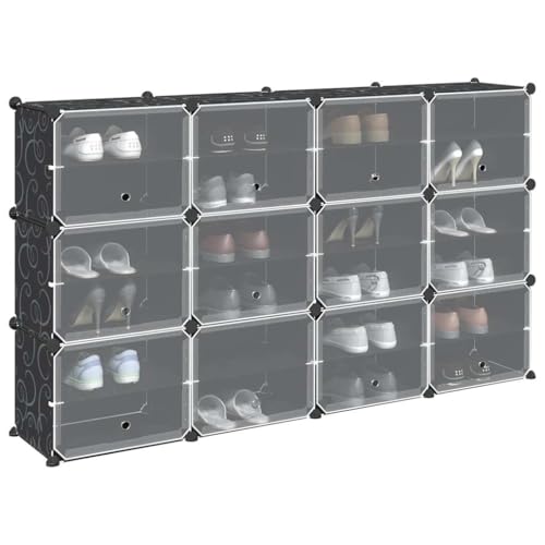 SDWEHO7 Regalsystem mit 12 Würfeln und Türen, Organizer für Wohnzimmer, Aufbewahrungsregal für Schlafzimmer, Badezimmer, 165.5 x 31.5 x 93.5 cm Schwarz PP SDWEHO7 Regalsystem mit 12 Würfeln und Türen, Organizer für Wohnzimmer, Aufbewahrungsregal für Schlafzimmer, Badezimmer, 165.5 x 31.5 x 93.5 cm Schwarz PP von SDWEHO7