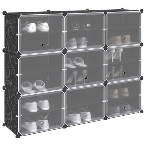 SDWEHO7 Regalsystem mit 9 Würfeln und Türen, Organizer für Wohnzimmer, Aufbewahrungsregal für Schlafzimmer, Badezimmer, 124.5 x 31.5 x 93 cm Schwarz PP SDWEHO7 Regalsystem mit 9 Würfeln und Türen, Organizer für Wohnzimmer, Aufbewahrungsregal für Schlafzimmer, Badezimmer, 124.5 x 31.5 x 93 cm Schwarz PP von SDWEHO7