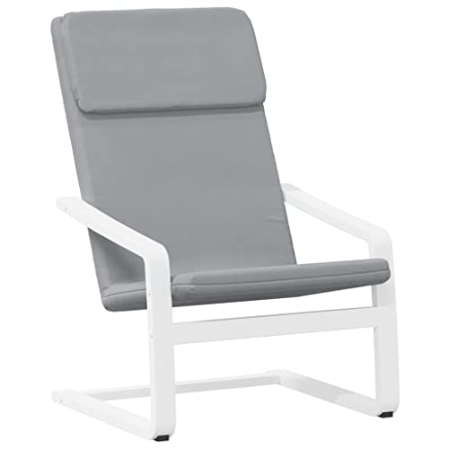 SDWEHO7 Relaxsessel, Beistellstuhl, Modern Freizeitstuhl Gepolstert mit Massivholzrahmen, Stofflesestuhl Für Wohnzimmer, Esszimmer, 59x82x98 cm Hellgrau Stoff von SDWEHO7