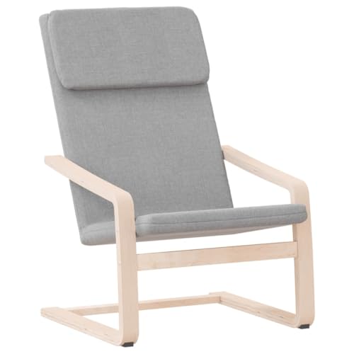 SDWEHO7 Relaxsessel, Beistellstuhl, Modern Freizeitstuhl Gepolstert mit Massivholzrahmen, Stofflesestuhl Für Wohnzimmer, Esszimmer, 59x82x98 cm Hellgrau Stoff von SDWEHO7