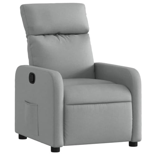 SDWEHO7 Relaxsessel, Fernsehsessel mit Liegefunktion, Polstersessel mit Seitentasche für Wohnzimmer, Schlafzimmer, 66 x 89.5 x 95.5 cm Hellgrau Stoff SDWEHO7 Relaxsessel, Fernsehsessel mit Liegefunktion, Polstersessel mit Seitentasche für Wohnzimmer, Schlafzimmer, 66 x 89.5 x 95.5 cm Hellgrau Stoff von SDWEHO7