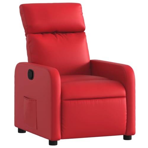 SDWEHO7 Relaxsessel, Fernsehsessel mit Liegefunktion, Polstersessel mit Seitentasche für Wohnzimmer, Schlafzimmer, 66 x 89.5 x 95.5 cm Rot Kunstleder SDWEHO7 Relaxsessel, Fernsehsessel mit Liegefunktion, Polstersessel mit Seitentasche für Wohnzimmer, Schlafzimmer, 66 x 89.5 x 95.5 cm Rot Kunstleder von SDWEHO7