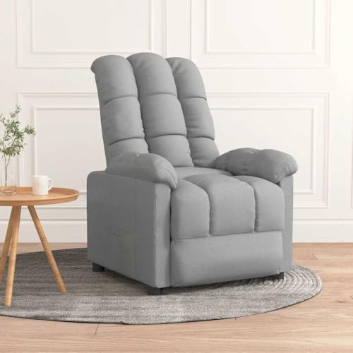 SDWEHO7 Relaxsessel, Fernsehsessel mit Liegefunktion, Polstersessel mit Seitentasche für Wohnzimmer, Schlafzimmer, 74 x 99 x 102 cm Hellgrau Stoff SDWEHO7 Relaxsessel, Fernsehsessel mit Liegefunktion, Polstersessel mit Seitentasche für Wohnzimmer, Schlafzimmer, 74 x 99 x 102 cm Hellgrau Stoff von SDWEHO7