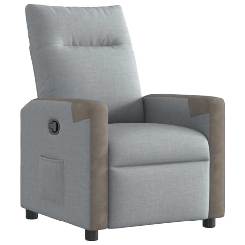 SDWEHO7 Relaxsessel, Fernsehsessel mit Liegefunktion, Polstersessel mit Seitentasche für Wohnzimmer, Schlafzimmer, Büro, 69 x 86 x 100 cm Hellgrau Stoff SDWEHO7 Relaxsessel, Fernsehsessel mit Liegefunktion, Polstersessel mit Seitentasche für Wohnzimmer, Schlafzimmer, Büro, 69 x 86 x 100 cm Hellgrau Stoff von SDWEHO7