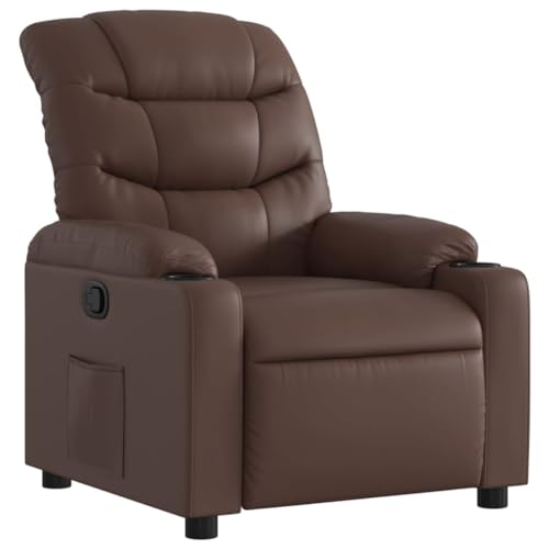 SDWEHO7 Relaxsessel, Fernsehsessel mit Liegefunktion, Polstersessel mit Seitentasche für Wohnzimmer, Schlafzimmer, Büro, 75.5x93x99.5 cm Braun Kunstleder SDWEHO7 Relaxsessel, Fernsehsessel mit Liegefunktion, Polstersessel mit Seitentasche für Wohnzimmer, Schlafzimmer, Büro, 75.5x93x99.5 cm Braun Kunstleder von SDWEHO7