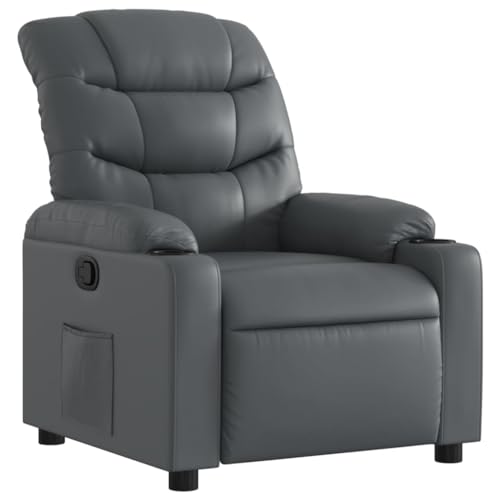 SDWEHO7 Relaxsessel, Fernsehsessel mit Liegefunktion, Polstersessel mit Seitentasche für Wohnzimmer, Schlafzimmer, Büro, 75.5x93x99.5 cm Grau Kunstleder SDWEHO7 Relaxsessel, Fernsehsessel mit Liegefunktion, Polstersessel mit Seitentasche für Wohnzimmer, Schlafzimmer, Büro, 75.5x93x99.5 cm Grau Kunstleder von SDWEHO7